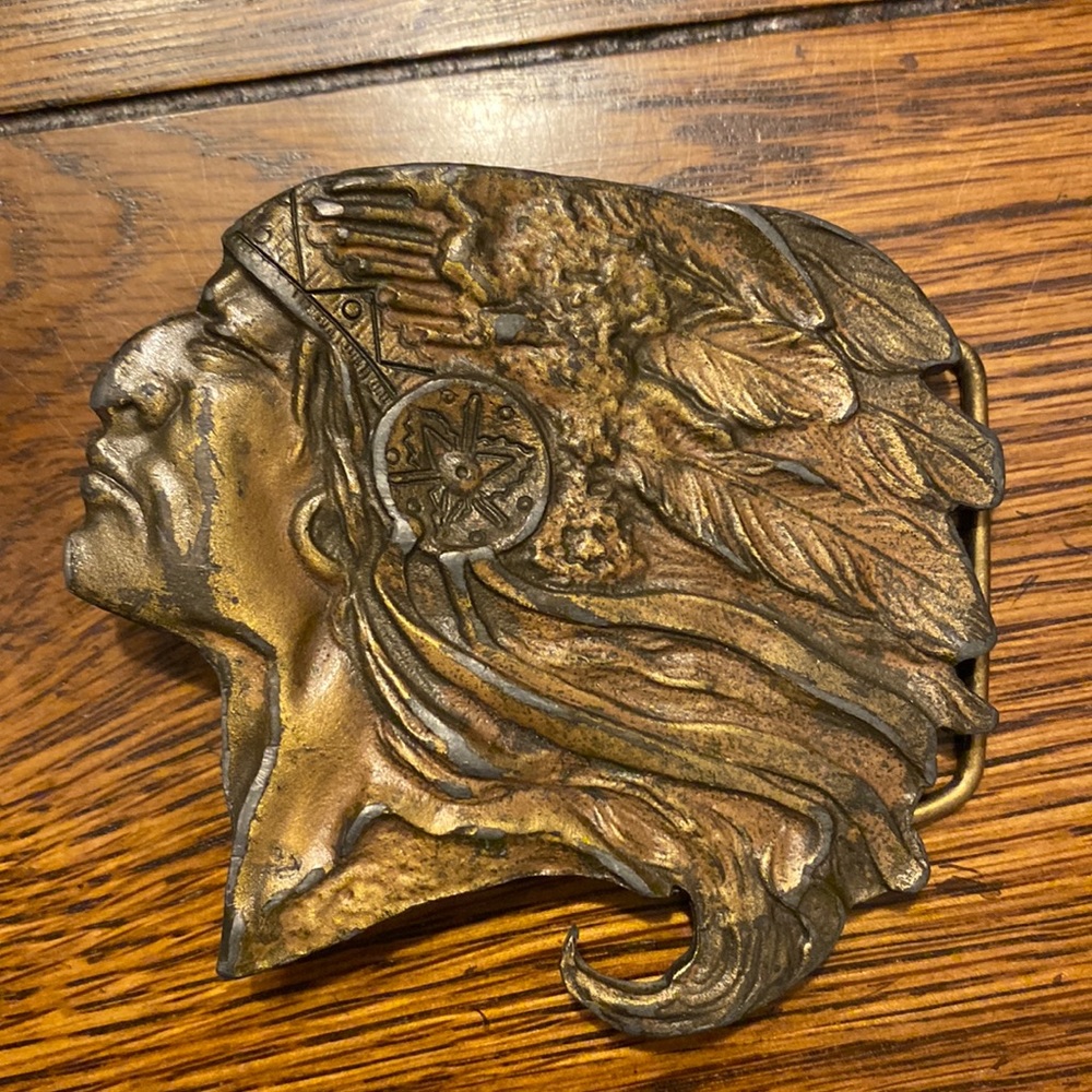 Vintage Indian Motorcycle belt buckle